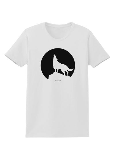 Wolf Howling at the Moon - Design #1 Womens T-Shirt by TooLoud-Womens T-Shirt-TooLoud-White-X-Small-Davson Sales