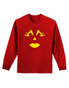 Woman Jack O Lantern Pumpkin Face Adult Long Sleeve Dark T-Shirt-TooLoud-Red-Small-Davson Sales