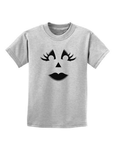 Woman Jack O Lantern Pumpkin Face Childrens T-Shirt-Childrens T-Shirt-TooLoud-AshGray-X-Small-Davson Sales