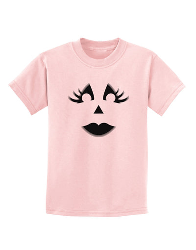 Woman Jack O Lantern Pumpkin Face Childrens T-Shirt-Childrens T-Shirt-TooLoud-PalePink-X-Small-Davson Sales