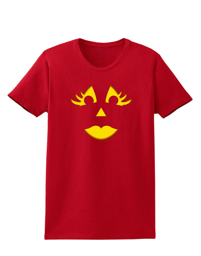 Woman Jack O Lantern Pumpkin Face Womens Dark T-Shirt-TooLoud-Red-X-Small-Davson Sales