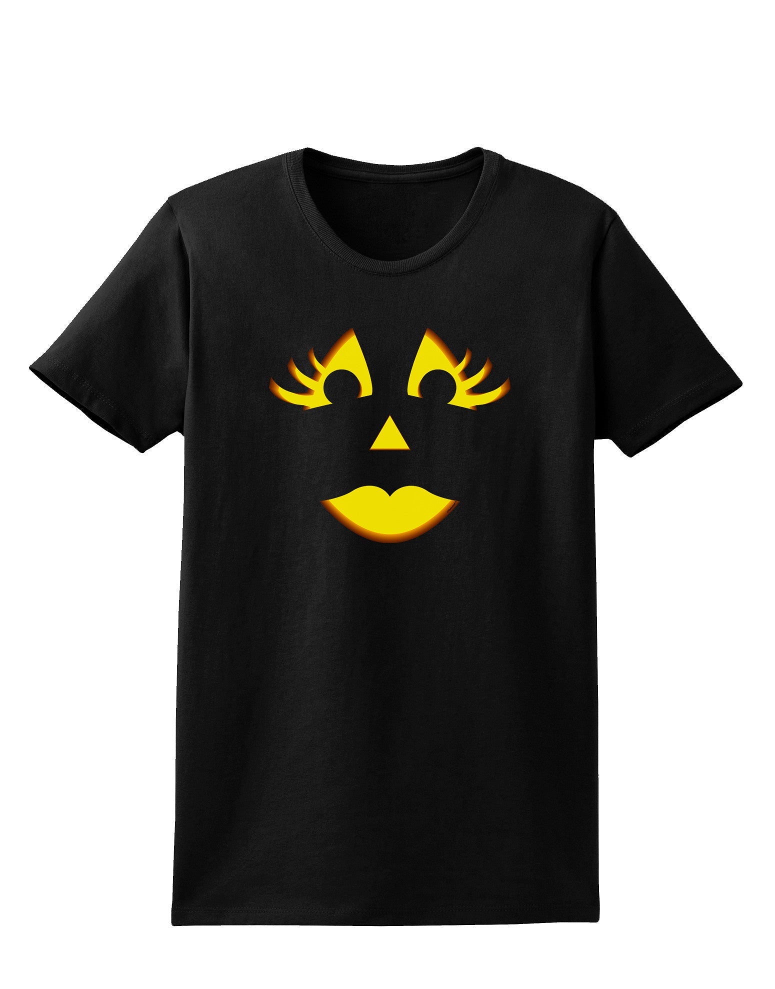 Woman Jack O Lantern Pumpkin Face Womens Dark T-Shirt-TooLoud-Black-X-Small-Davson Sales