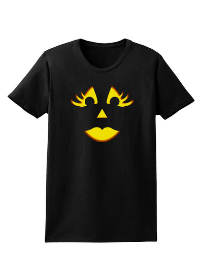 Woman Jack O Lantern Pumpkin Face Womens Dark T-Shirt-TooLoud-Black-X-Small-Davson Sales