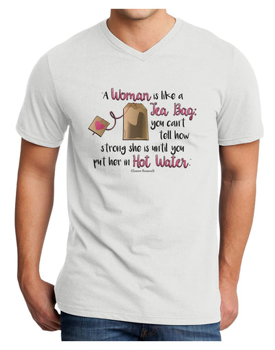 Woman Like A Tea Bag Eleanor R Adult V-Neck T-shirt-Mens V-Neck T-Shirt-TooLoud-White-Small-Davson Sales