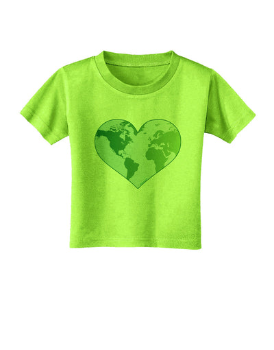 World Globe Heart Toddler T-Shirt-Toddler T-Shirt-TooLoud-Lime-Green-2T-Davson Sales