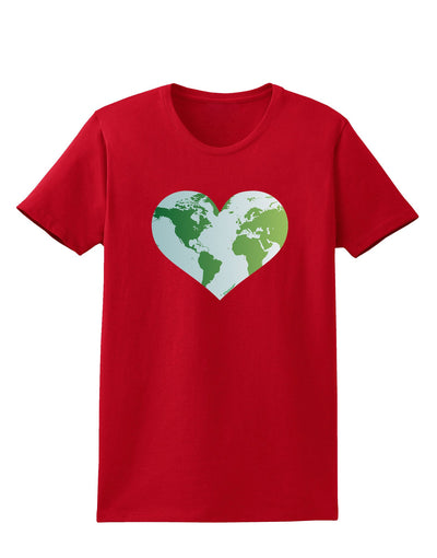 World Globe Heart Womens Dark T-Shirt-TooLoud-Red-X-Small-Davson Sales