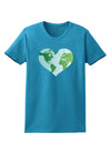 World Globe Heart Womens Dark T-Shirt-TooLoud-Turquoise-X-Small-Davson Sales