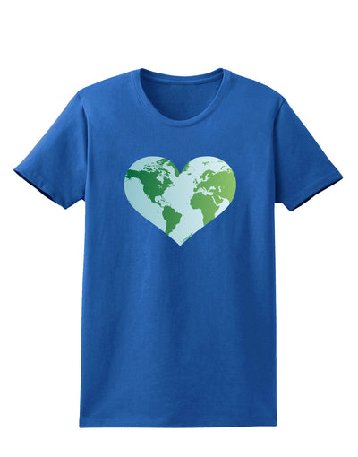 World Globe Heart Womens Dark T-Shirt-TooLoud-Royal-Blue-X-Small-Davson Sales