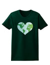 World Globe Heart Womens Dark T-Shirt-TooLoud-Forest-Green-Small-Davson Sales