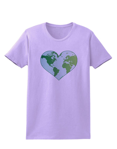 World Globe Heart Womens T-Shirt-Womens T-Shirt-TooLoud-Lavender-X-Small-Davson Sales