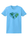 World Globe Heart Womens T-Shirt-Womens T-Shirt-TooLoud-Aquatic-Blue-X-Small-Davson Sales