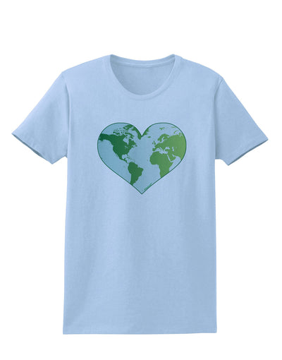 World Globe Heart Womens T-Shirt-Womens T-Shirt-TooLoud-Light-Blue-X-Small-Davson Sales