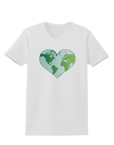 World Globe Heart Womens T-Shirt-Womens T-Shirt-TooLoud-White-X-Small-Davson Sales