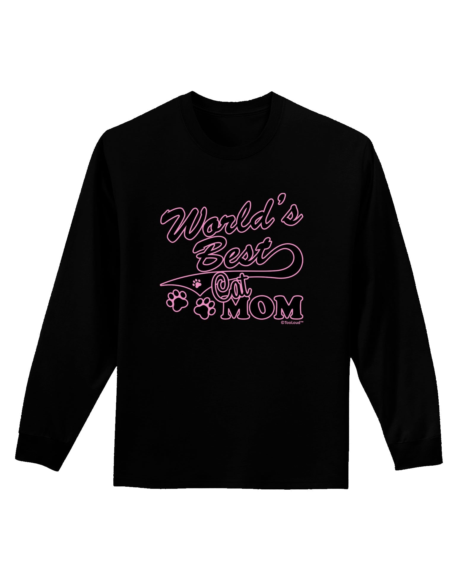 World's Best Cat Mom Adult Long Sleeve Dark T-Shirt by TooLoud-TooLoud-Black-Small-Davson Sales