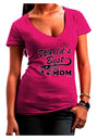 World's Best Cat Mom Juniors V-Neck Dark T-Shirt by TooLoud-Womens V-Neck T-Shirts-TooLoud-Hot-Pink-Juniors Fitted Small-Davson Sales