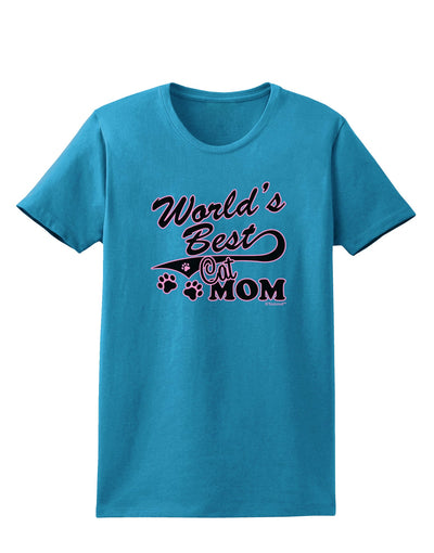 World's Best Cat Mom Womens Dark T-Shirt by TooLoud-Womens T-Shirt-TooLoud-Turquoise-X-Small-Davson Sales