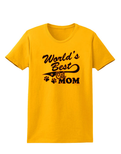 World's Best Cat Mom Womens T-Shirt by TooLoud-Womens T-Shirt-TooLoud-Gold-X-Small-Davson Sales