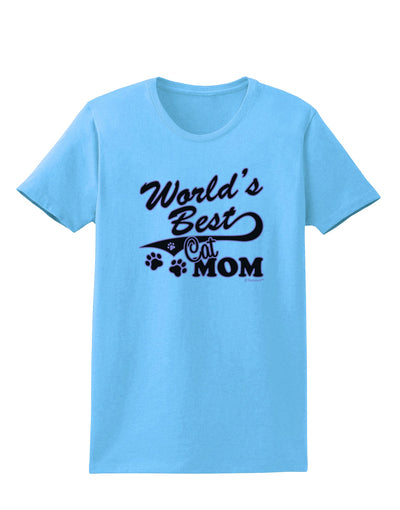 World's Best Cat Mom Womens T-Shirt by TooLoud-Womens T-Shirt-TooLoud-Aquatic-Blue-X-Small-Davson Sales