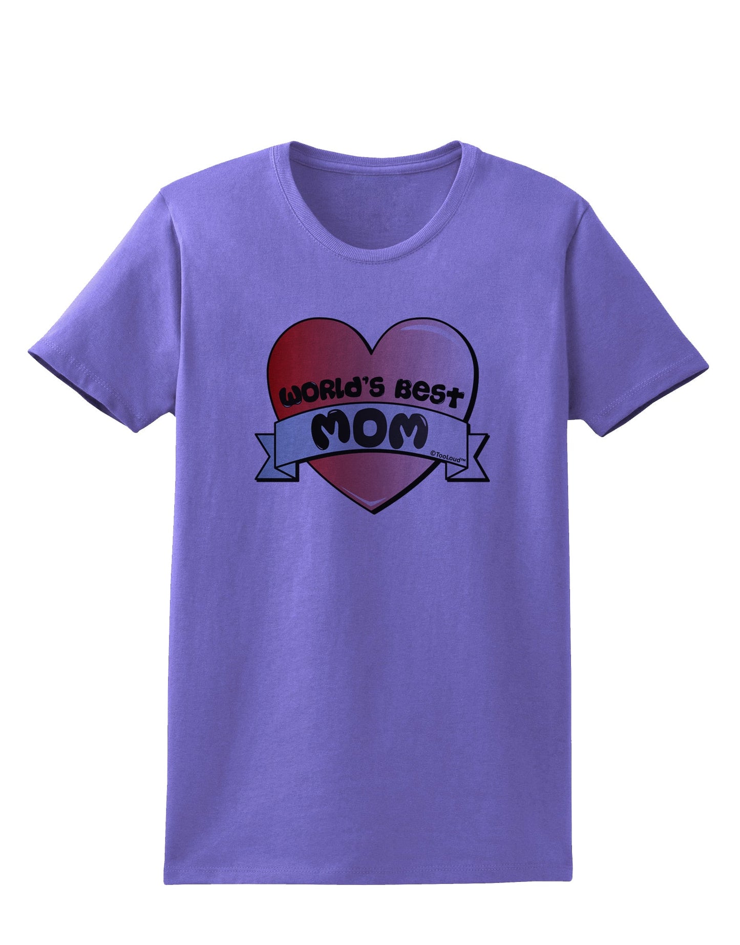 World's Best Mom - Heart Banner Design Womens T-Shirt by TooLoud-Womens T-Shirt-TooLoud-Violet-X-Small-Davson Sales