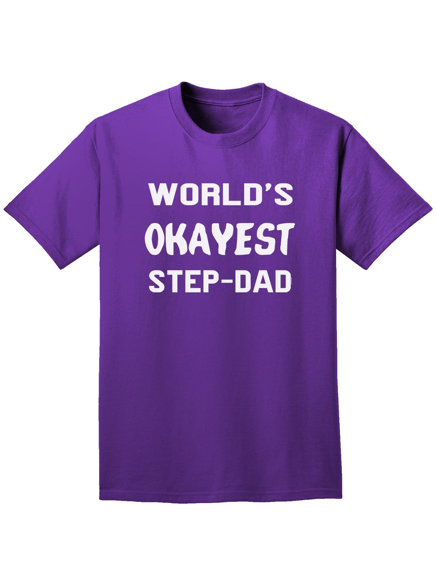 World's Okayest Step-Dad Adult Dark T-Shirt-Mens T-Shirt-TooLoud-Black-Small-Davson Sales