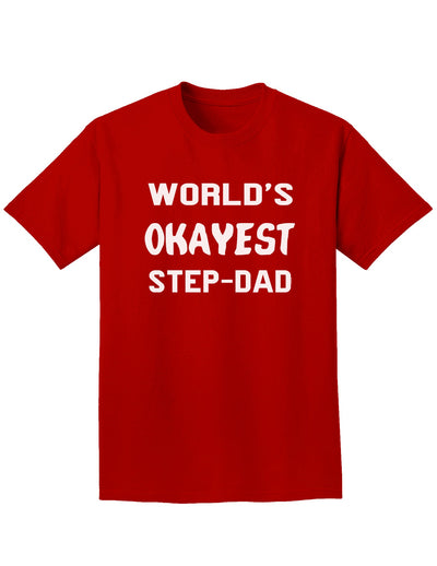 World's Okayest Step-Dad Adult Dark T-Shirt-Mens T-Shirt-TooLoud-Red-Small-Davson Sales