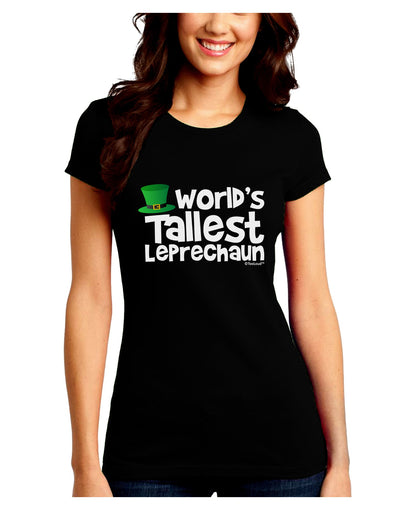 World's Tallest Leprechaun Juniors Crew Dark T-Shirt by TooLoud-T-Shirts Juniors Tops-TooLoud-Black-Juniors Fitted Small-Davson Sales