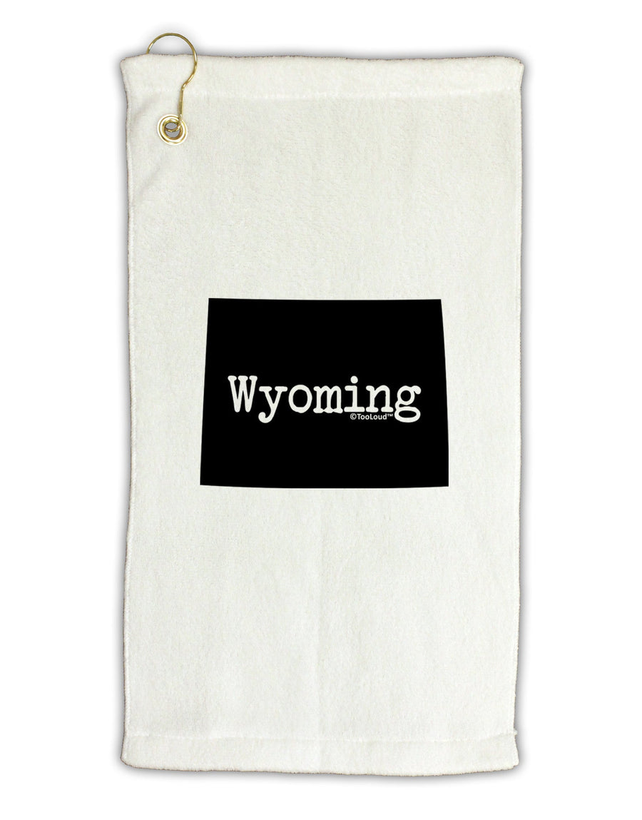 Wyoming - United States Shape Micro Terry Gromet Golf Towel 11&#x22;x19-Golf Towel-TooLoud-White-Davson Sales