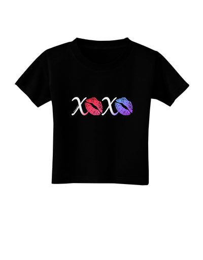 XOXO Kisses Toddler T-Shirt Dark-Toddler T-Shirt-TooLoud-Black-2T-Davson Sales