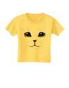 Yellow Amber-Eyed Cute Cat Face Toddler T-Shirt