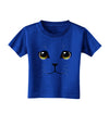 Yellow Amber-Eyed Cute Cat Face Toddler T-Shirt Dark
