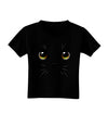 Yellow Amber-Eyed Cute Cat Face Toddler T-Shirt Dark-Toddler T-Shirt-TooLoud-Black-2T-Davson Sales