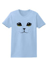 Yellow Amber-Eyed Cute Cat Face Womens T-Shirt-Womens T-Shirt-TooLoud-Light-Blue-X-Small-Davson Sales