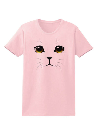 Yellow Amber-Eyed Cute Cat Face Womens T-Shirt-Womens T-Shirt-TooLoud-PalePink-X-Small-Davson Sales