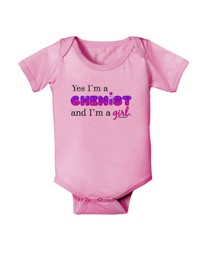 Yes I am a Chemist Girl Baby Romper Bodysuit-Baby Romper-TooLoud-Pink-06-Months-Davson Sales