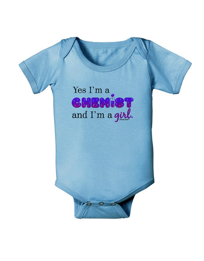 Yes I am a Chemist Girl Baby Romper Bodysuit-Baby Romper-TooLoud-LightBlue-06-Months-Davson Sales