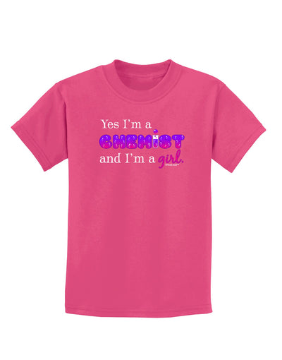 Yes I am a Chemist Girl Childrens Dark T-Shirt-Childrens T-Shirt-TooLoud-Sangria-X-Small-Davson Sales