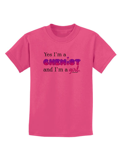 Yes I am a Chemist Girl Childrens T-Shirt-Childrens T-Shirt-TooLoud-Sangria-X-Small-Davson Sales