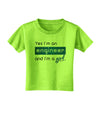 Yes I am a Engineer Girl Toddler T-Shirt-Toddler T-Shirt-TooLoud-Lime-Green-2T-Davson Sales