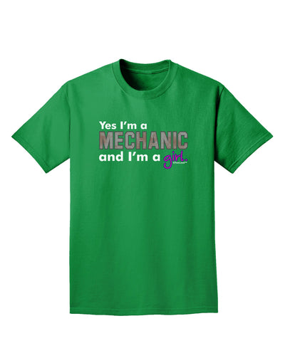 Yes I am a Mechanic Girl Adult Dark T-Shirt-Mens T-Shirt-TooLoud-Kelly-Green-Small-Davson Sales