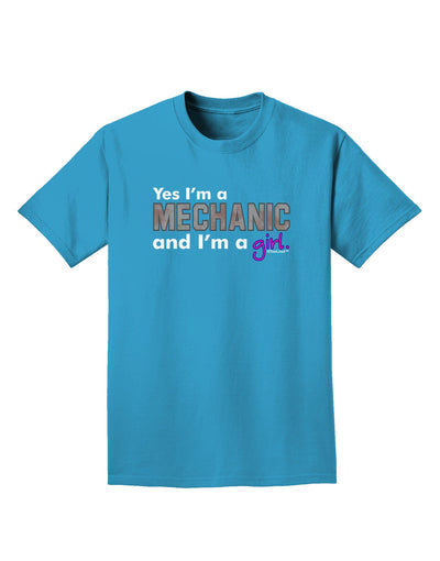 Yes I am a Mechanic Girl Adult Dark T-Shirt-Mens T-Shirt-TooLoud-Turquoise-Small-Davson Sales