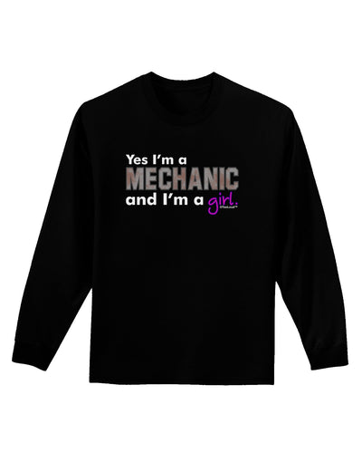 Yes I am a Mechanic Girl Adult Long Sleeve Dark T-Shirt-TooLoud-Black-Small-Davson Sales