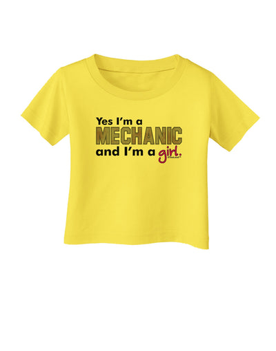 Yes I am a Mechanic Girl Infant T-Shirt-Infant T-Shirt-TooLoud-Yellow-06-Months-Davson Sales