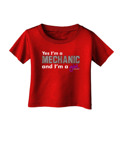 Yes I am a Mechanic Girl Infant T-Shirt Dark-Infant T-Shirt-TooLoud-Red-06-Months-Davson Sales