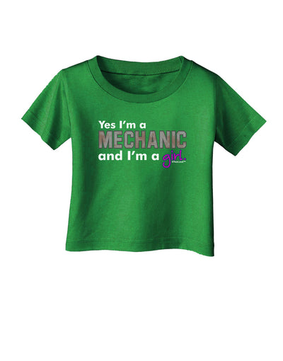 Yes I am a Mechanic Girl Infant T-Shirt Dark-Infant T-Shirt-TooLoud-Clover-Green-06-Months-Davson Sales