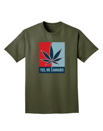 Yes We Cannabis - Marijuana Leaf Adult Dark T-Shirt-Mens T-Shirt-TooLoud-Military-Green-Small-Davson Sales