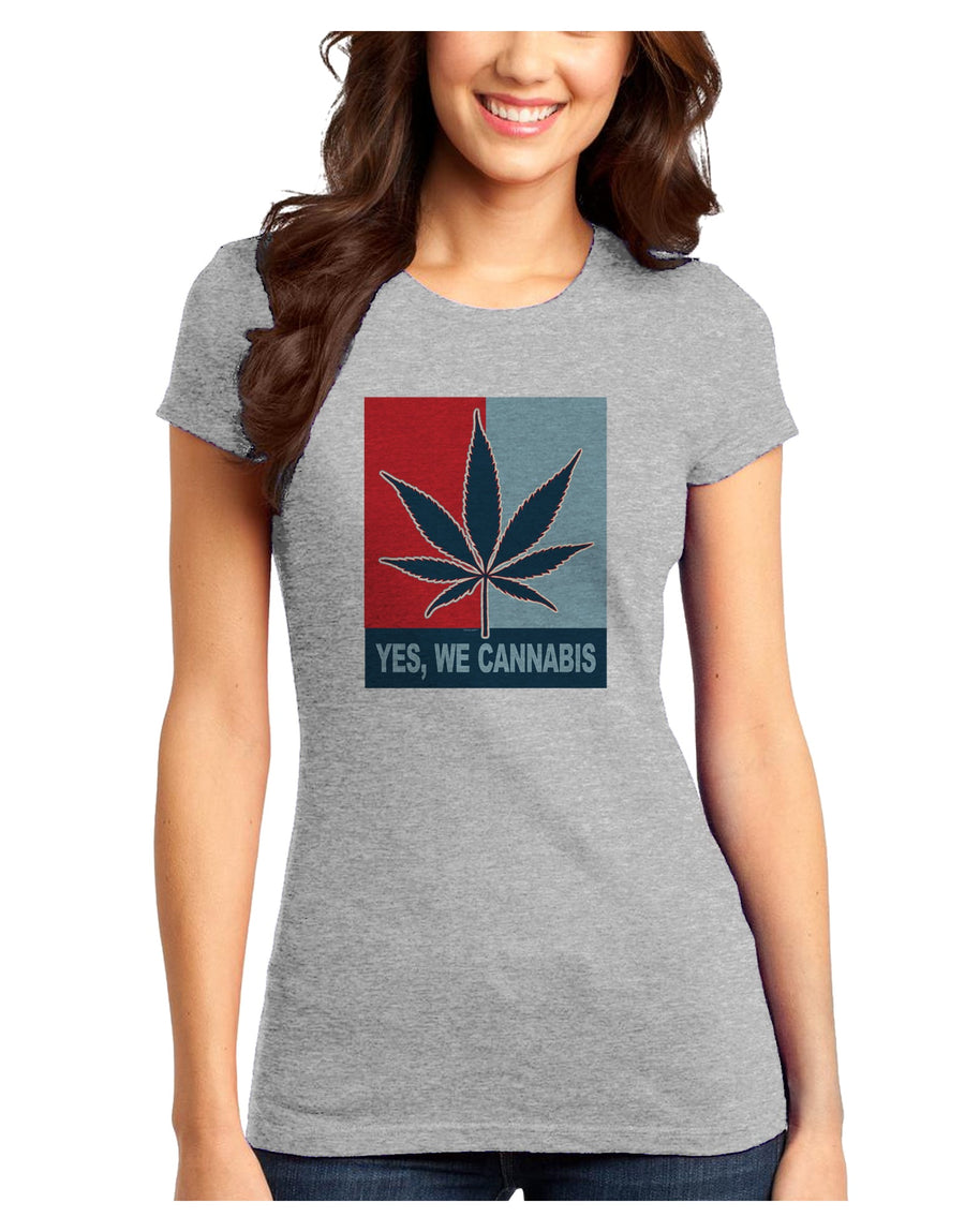 Yes We Cannabis - Marijuana Leaf Juniors T-Shirt-Womens Juniors T-Shirt-TooLoud-White-Juniors Fitted XS-Davson Sales