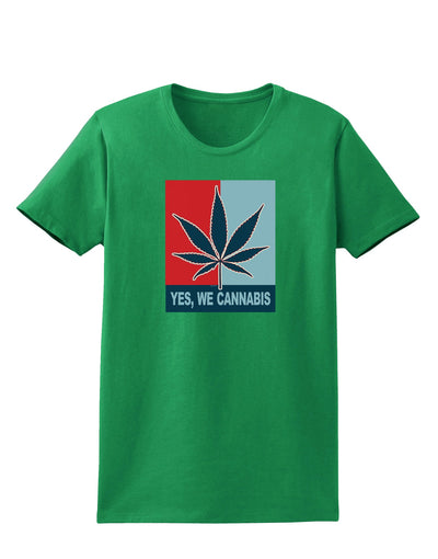 Yes We Cannabis - Marijuana Leaf Womens Dark T-Shirt-Womens T-Shirt-TooLoud-Kelly-Green-X-Small-Davson Sales