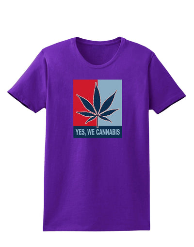 Yes We Cannabis - Marijuana Leaf Womens Dark T-Shirt-Womens T-Shirt-TooLoud-Purple-X-Small-Davson Sales