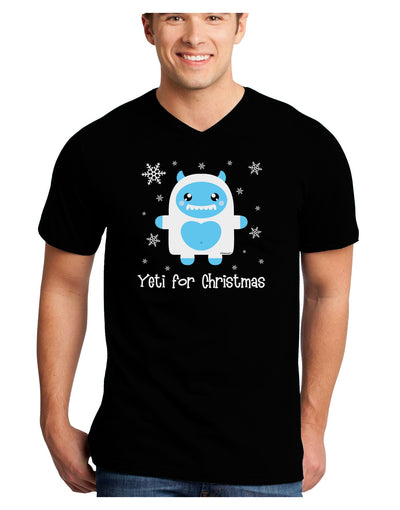 Yeti (Ready) for Christmas - Abominable Snowman Adult Dark V-Neck T-Shirt-TooLoud-Black-Small-Davson Sales