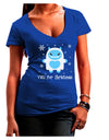 Yeti (Ready) for Christmas - Abominable Snowman Juniors V-Neck Dark T-Shirt-Womens V-Neck T-Shirts-TooLoud-Royal-Blue-Juniors Fitted Small-Davson Sales